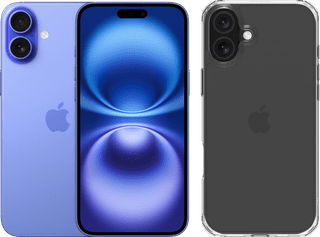 Apple iPhone 16 Plus 128GB Blue + BlueBuilt Protective Back Cover Transparent