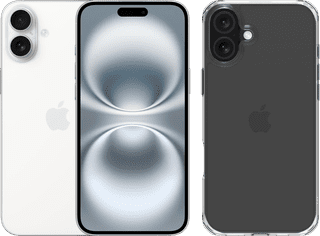 Apple iPhone 16 Plus 128GB White + BlueBuilt Protective Back Cover Transparent