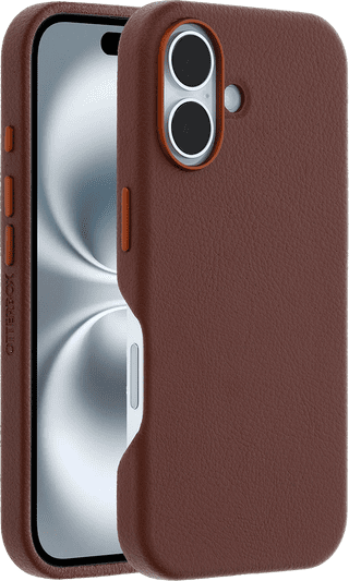 OtterBox Symmetry Apple iPhone 16 Back Cover met MagSafe Magneet Leer Bruin
