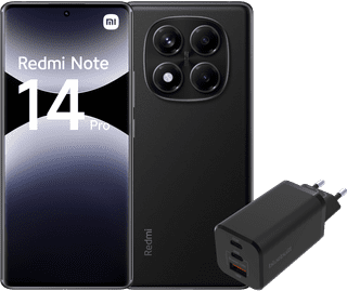 Redmi Note 14 Pro 256GB Black 4G + BlueBuilt Charger with 3 USB Ports 65W Black
