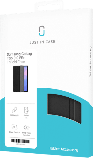 Just in Case Samsung Galaxy Tab S10 FE Plus TriFold Book Case Zwart