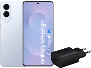 Samsung Galaxy S25 Edge 512GB Blauw 5G + Samsung Oplader 25 Watt Zwart