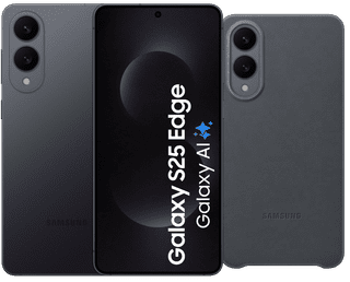 Samsung Galaxy S25 Edge 512GB Black 5G + Samsung Kindsuit Back Cover Black