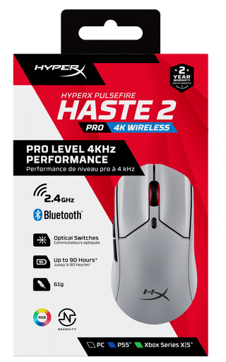 HyperX Pulsefire Haste 2 Pro 4K Wireless Gaming Muis