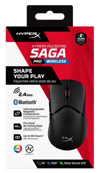 HyperX Pulsefire Saga Pro Wireless Gaming Mouse Black