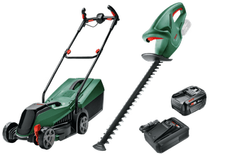 Bosch CityMower 18V-32 + Bosch EasyHedgeCut 18-45 Li + Bosch Starterset 18V 4,0 Ah