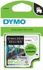 DYMO Flexible Nylon 12mm x 3.5m Black White Labels