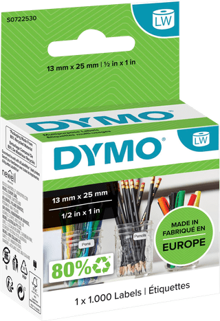 DYMO Verwijderbaar Etiket 13x25mm 1000 stuks
