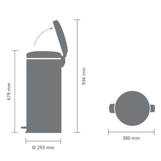 Brabantia NewIcon Pedaalemmer 30 liter Warm Bronze