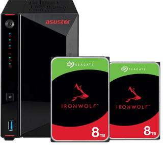 ASUSTOR AS5402T + Seagate Ironwolf 16TB (2x8TB)