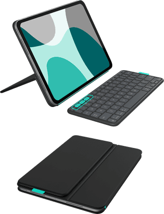 Logitech Flip Folio iPad Pro (2025) / iPad Air (2026) 11 inch Toetsenbord Hoes QWERTY