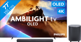 Philips Ambilight 77'' OLED760 4K (2025) + JBL Bar 500 M2 Zwart