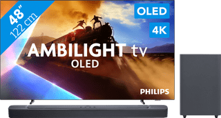 Philips Ambilight 48'' OLED760 4K (2025) + JBL Bar 2.1 Deep Bass M2 Zwart