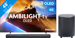 Philips Ambilight 48'' OLED760 4K (2025) + JBL Bar 500 M2 Zwart
