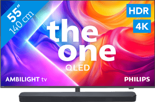Philips Ambilight 55" PUS9000 QLED 4K (2025) + JBL Bar 300 M2 Zwart