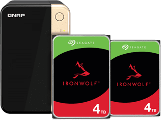 QNAP TS-264-8G + Seagate Ironwolf 4TB Duo pack
