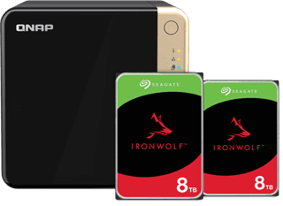 QNAP TS-464-8G + Seagate IronWolf 16TB (2x 8TB)
