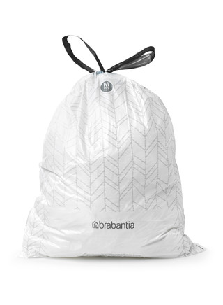 Brabantia Bo Pedal Bin 60L White + Trash Bags (120 units)