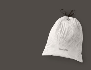 Brabantia Bo Pedal Bin 60L White + Trash Bags (120 units)