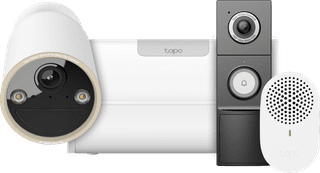 TP-Link Tapo C460 + H500 Smart HomeBase + D235 Smart Battery & Wired Doorbell