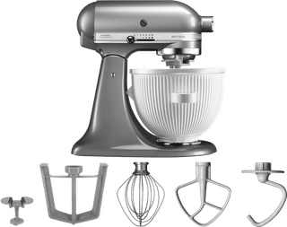 KitchenAid Artisan Mixer 5KSM125 Contourzilver + IJsbereider