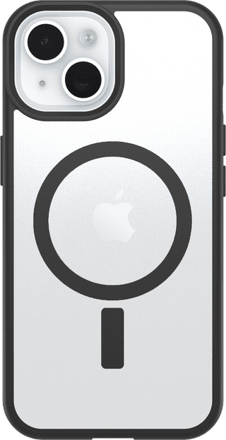 OtterBox React iPhone 15, 14, and 13 Back Cover with MagSafe Magnet Transparent Black Edge