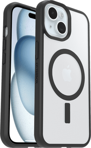 OtterBox React iPhone 15, 14 en 13 Back Cover met MagSafe Magneet Transparant Zwarte Rand