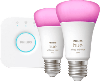 Philips Hue White and Color Starter Pack with 2 Lights + Bridge
