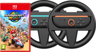 Mario Kart World + BlueBuilt Stuurtjes voor Nintendo Switch 2