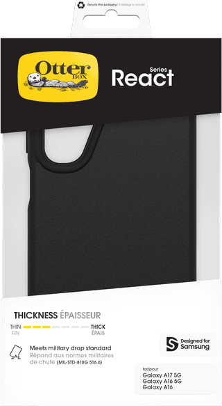 OtterBox React Samsung Galaxy A17 Back Cover Black