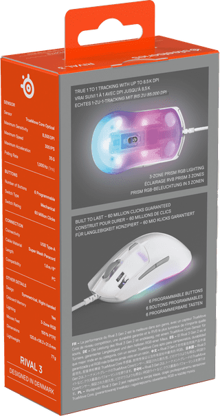 SteelSeries Rival 3 Gen 2 Gaming Muis Wit
