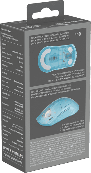 SteelSeries Rival 3 Gen 2 Draadloze Gaming Muis Aqua