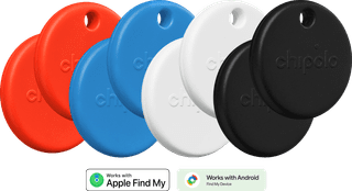 Chipolo POP 8-Pack Zwart, Wit, Rood, Blauw