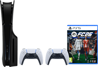 PlayStation 5 Slim Disc Edition + FC 26 + Covers Zwart + Extra Controller Wit