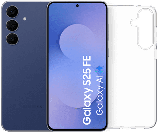 Samsung Galaxy S25 FE 128GB Dark Blue 5G + BlueBuilt Back Cover Transparent