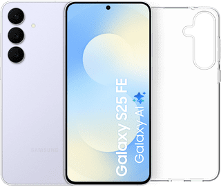 Samsung Galaxy S25 FE 128GB Light Blue 5G + BlueBuilt Back Cover Transparent