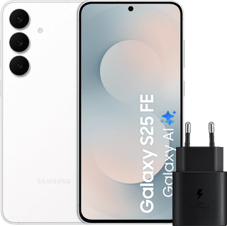Samsung Galaxy S25 FE 128GB White 5G + Samsung Charger 25W Black
