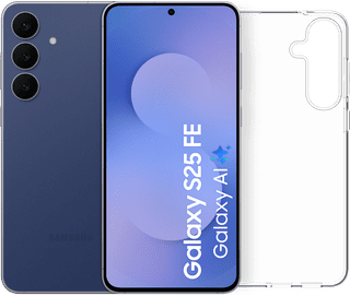 Samsung Galaxy S25 FE 256GB Dark Blue 5G + BlueBuilt Back Cover Transparent