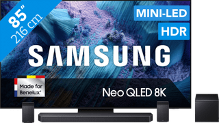 Samsung 85" Neo QLED QN990F 8K (2025) + Samsung HW-Q930F Zwart