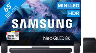 Samsung 65" Neo QLED QN990F 8K (2025) + Samsung HW-Q930F Zwart