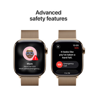 Apple Watch Series 11 Cellular 42mm Titanium  Goud Milanese Band