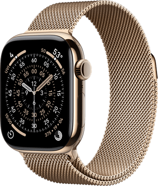 Apple Watch Series 11 Cellular 42mm Titanium  Goud Milanese Band
