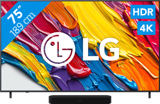 LG 75" QNED82 4K (2025) + Sonos Beam Gen2 Zwart