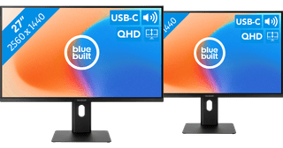 BlueBuilt 27 inch Quad HD Monitor met USB C Duo pack