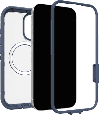 OtterBox Defender Pro XT iPhone 17 Back Cover with MagSafe Magnet Transparent Blue Edge