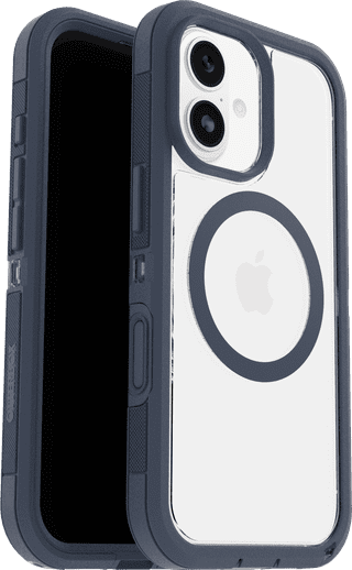 OtterBox Defender Pro XT iPhone 17 Back Cover with MagSafe Magnet Transparent Blue Edge