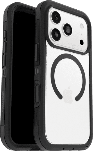 OtterBox Defender Pro XT iPhone 17 Pro Back Cover with MagSafe Magnet Transparent Black