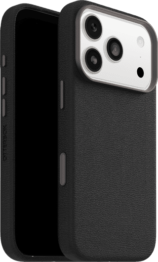 OtterBox Symmetry iPhone 17 Pro Back Cover met MagSafe Magneet Leer Zwart