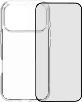 BlueBuilt Protective Back Cover iPhone 17 Pro Transparent + BlueBuilt iPhone 17 Pro Screen Protector Glass