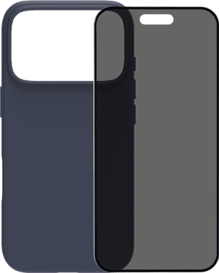 BlueBuilt Protective Back Cover with MagSafe iPhone 17 Pro Blue + BlueBuilt iPhone 17 Pro Privacy Screen Protector Glass